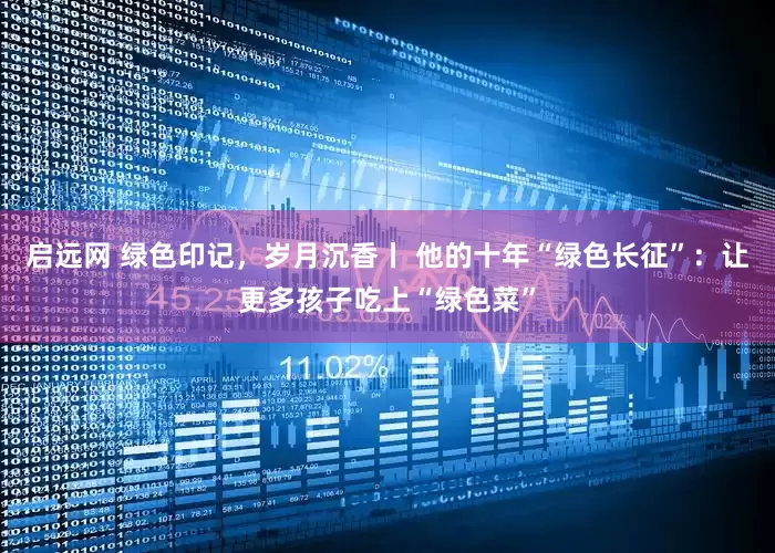 启远网 绿色印记，岁月沉香丨 他的十年“绿色长征”：让更多孩子吃上“绿色菜”